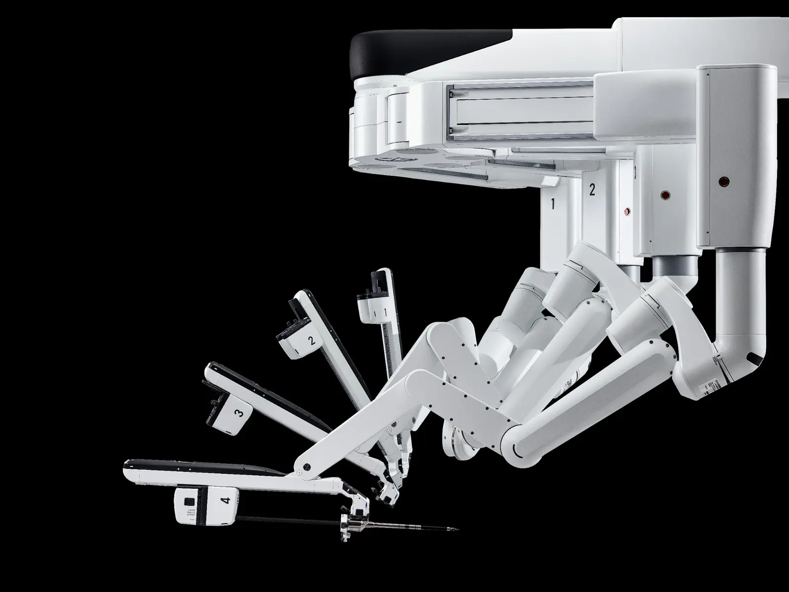 Bras et instruments articulés du système de chirurgie robot-assistée da Vinci Xi.